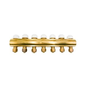 Distribuitor cu 7 cai cu robineti si conector diam. 16 cu 1" iesire