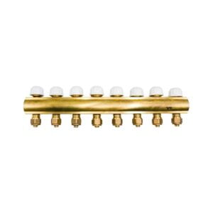 Distribuitor cu 8 cai cu robineti si conector diam. 16 cu 1" iesire