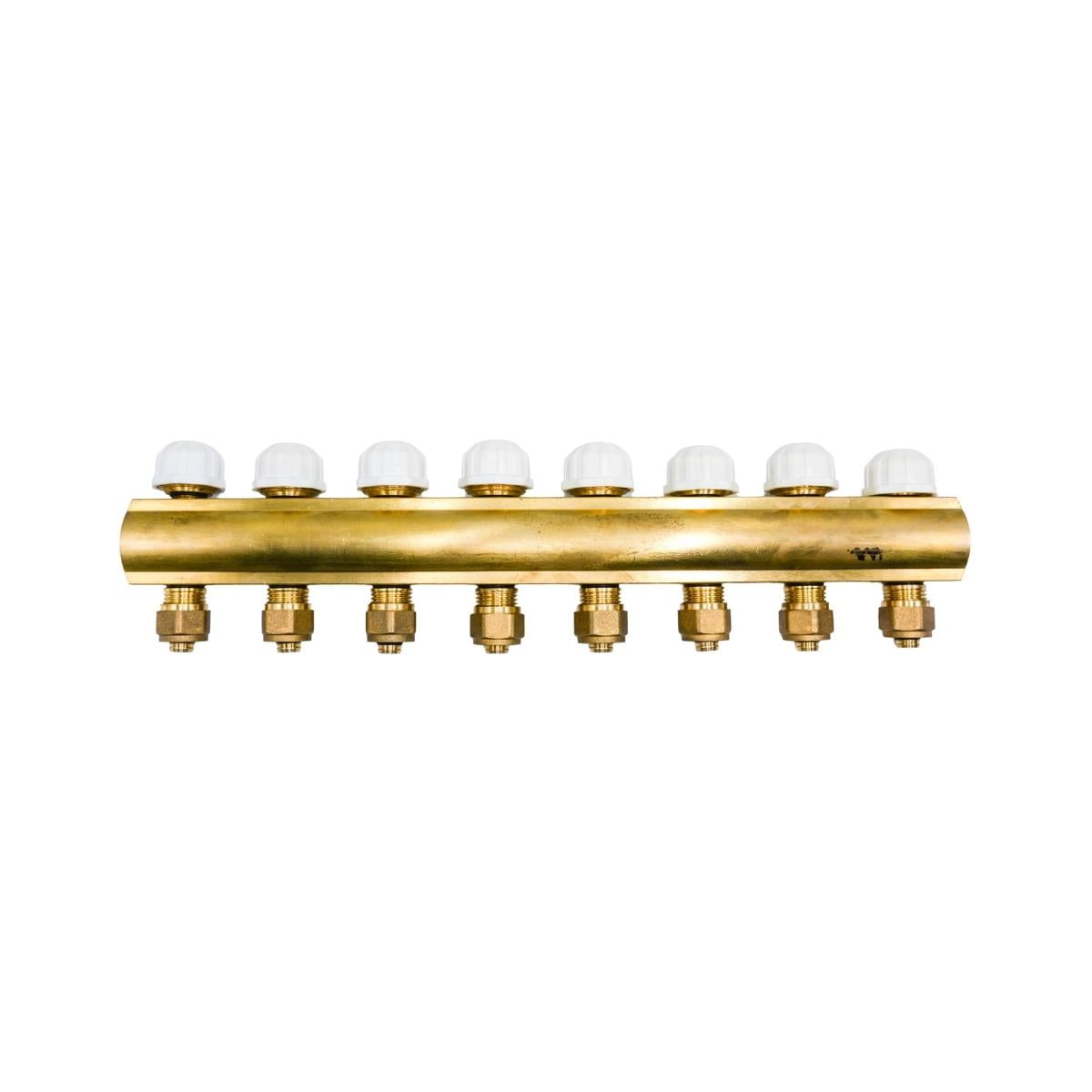 Distribuitor cu 8 cai cu robineti si conector diam. 16 cu 1" iesire