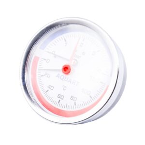 Termomanometru 0-4 bar 0-120 grd. Celsius cu iesire orizontala de 1/2 80mm
